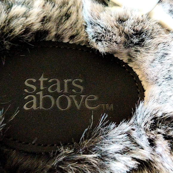 NWT Women's Paris Crossband Fur Slide Slippers - Stars Above - Picture 3 of 6
